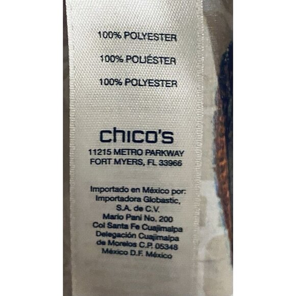 Chicos Top Womens Large 12 Boho Paisley Print Sheer Asymmetrical Hem Flowy - Picture 8 of 10